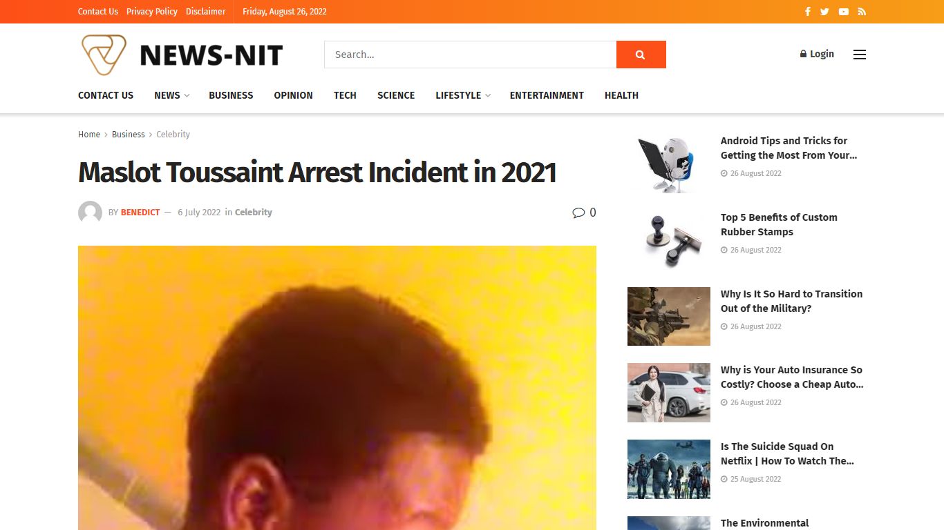 Maslot Toussaint Arrest Incident in 2021 - News Nit