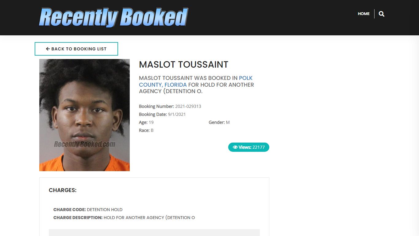 MASLOT TOUSSAINT - Recently Booked