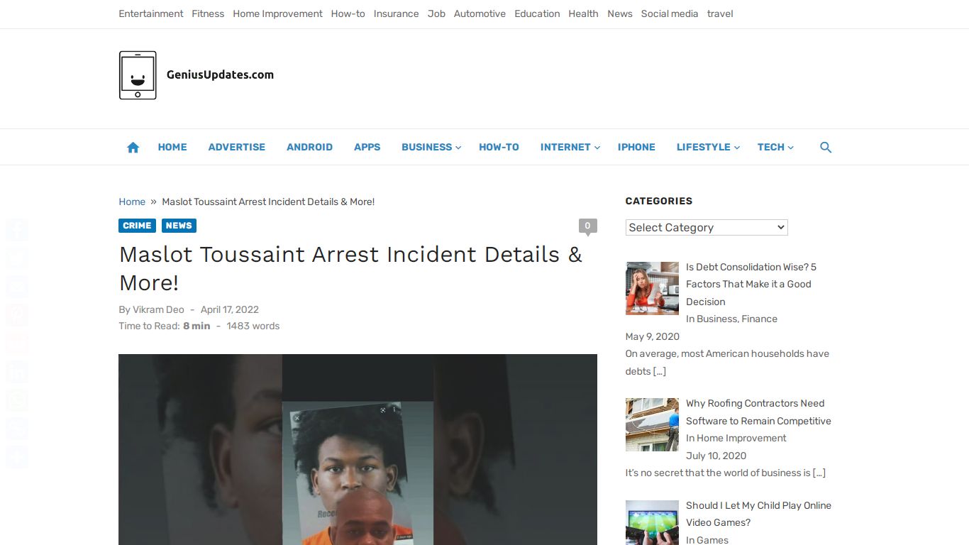 Maslot Toussaint Arrest Incident Details & More! - Genius Updates